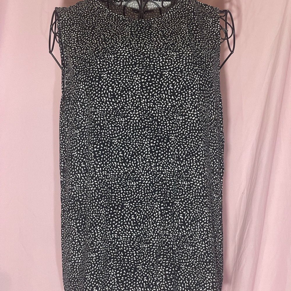 Nine West Black and White Patterned Midi Dress